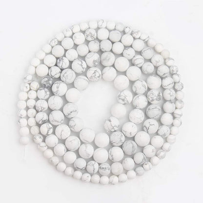 35pcs 10mm Matte Howlite Beads Natural Gemstone Beads Round Loose Beads for Jewelry Making