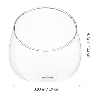 Yardwe Glass Terrarium Bottle 4.72In Thickened Succulent Decor with Slant Cut Design for Indoor Outdoor Home Ecological Ornament and Micro Landscape Display