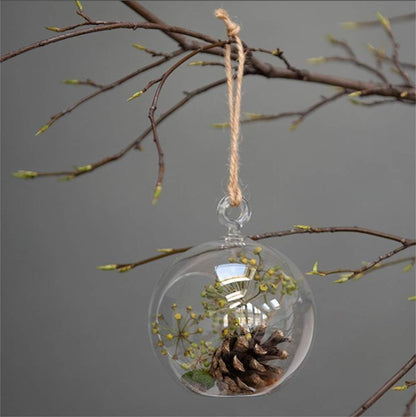 Ecosides 12 Pcs Hanging Glass Orbs Hanging Glass Globe Terrariums Without 2 Side Hole for Candle Holder, TeaLight Holder Candlestick for Wedding Decor