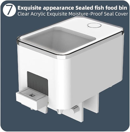 Weytoll Automatic Fish Feeder for Aquarium, WiFi Intelligent Timing Aquarium Goldfish Feeder with 100ML Large Capacity and Mobilephone APP Control Suitable for a Variety of Feed