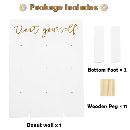 Rmeosye Donut Wall Display Stand, White Donut Holder Board，Fits 9 Donuts
