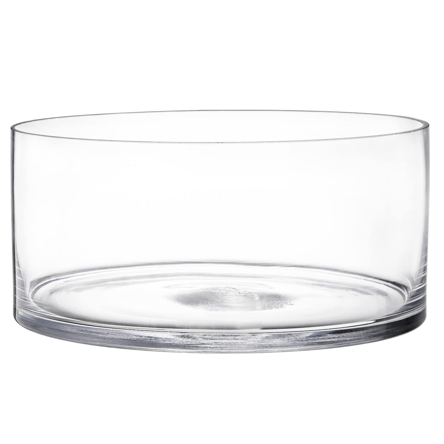 YOUEON Wide Glass Cylinder Vase, 4" Tall x 8" Wide Flower Glass Vase, Cylinder Terrarium Bowl, Decorative Centerpiece for Weddings Events, Pillar Candle, Flower Arrangement, Clear