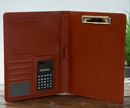 Poshieca Leather Portfolio Binder for Business use, Document Organizer with Smart Storage, Calculator, Writing pad, – padfolio All in one, Professional Binder Portfolio for Women and Men