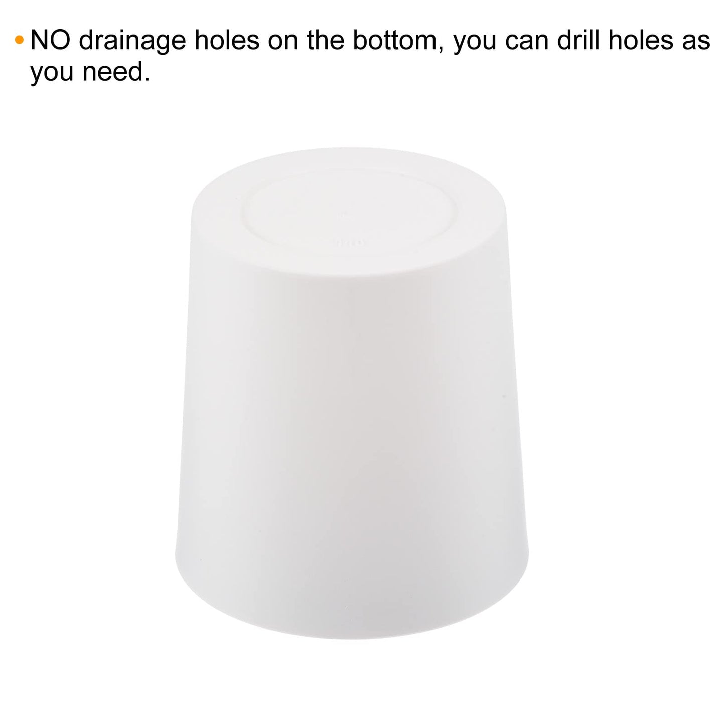 PATIKIL 4 Inch Plastic Plant Pot, 4 Pack Round Flower Planter Container for Indoor Outdoor, White