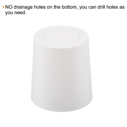 PATIKIL 4 Inch Plastic Plant Pot, 4 Pack Round Flower Planter Container for Indoor Outdoor, White