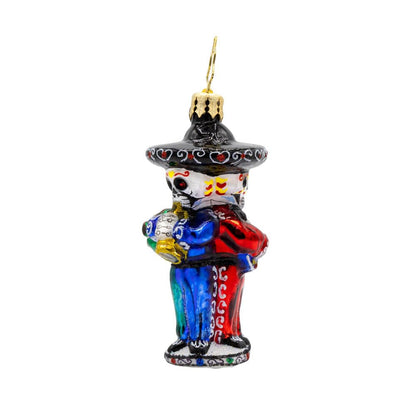 Christopher Radko Hand-Crafted European Glass Christmas Tree Decorative Ornament, Skeleton Serenade Gem