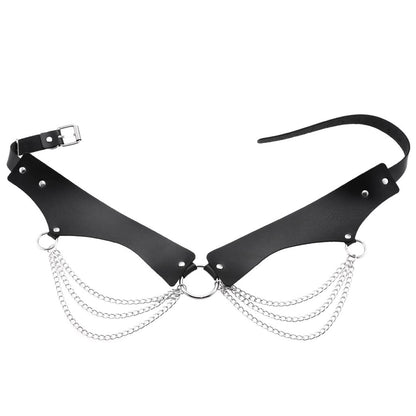eYLun Women Girls Leather Waist Belt Punk Chain Leather Body Waist Belt Goth Layered Accessories Belt Yellow