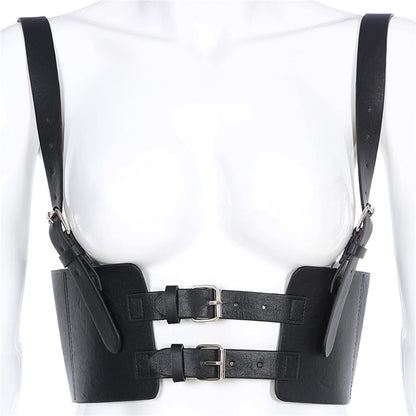 HeiBai Xiong Goth Fashion Harness Leather Corset With Straps Renaissance Belts For Women And Girl