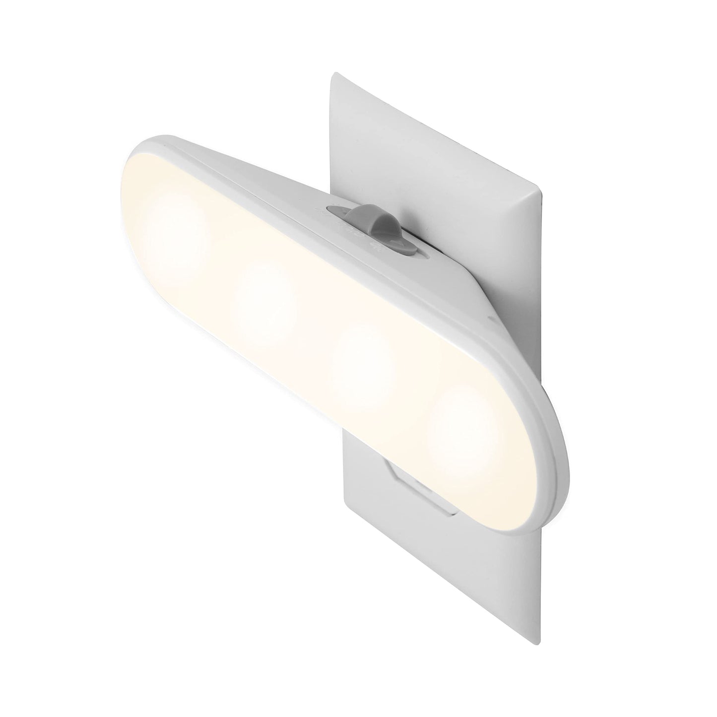 GE Ultrabrite LED Light Bar Night Lights Plug Into Wall Room Decor Ambient Lighting Dusk to Dawn Sensor Bright Nightlight, White, 100 Lumens, 2 Pack