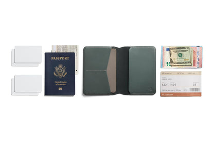Bellroy Passport Cover (slimline travel wallet/pouch with card slots and space for cash plus travel documents) - Everglade