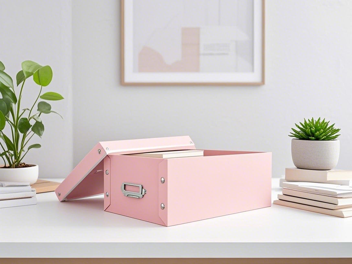 XUCHUN File Storage Boxes, Foldable Storage Bins with Lid 3 in 1 Set, Press-Stud Fastening, Moisture-Proof, Space Saving Storage, Photoes, Files, Closets