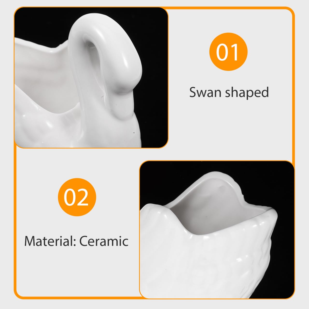 BESTonZON 1Pc Creative Swan Shaped Flower Pot Household Plant Container with Drain for Succulents Cacti for Home Office Garden Decor for Plant