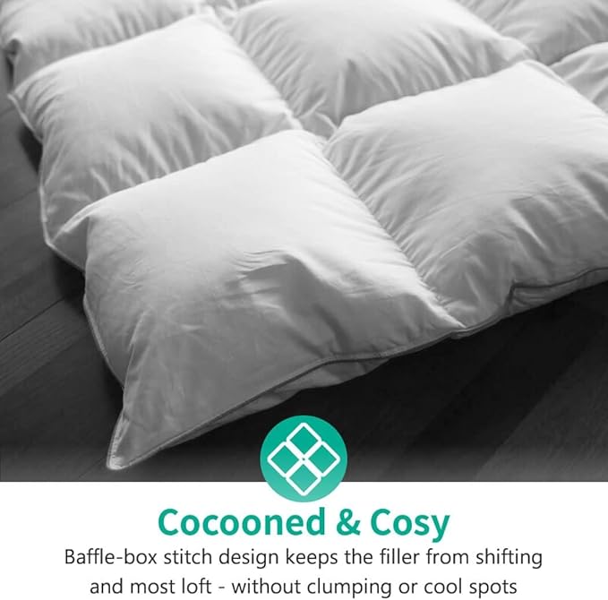 APSMILE Lightweight All-Season Down Feather Fibers Comforter Super King, Duvet Insert for Hot Sleepers/Warm Sleepers -High Fill-Power Hotel Collection Comforter,Light Warmth (120"x120",White)