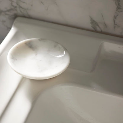 PHINILUX Italian 100% Marble Jewelry Dish,Ring Holder,Trinket Tray,Small Key Bowl,Nightstand & Table Accents Decor,4.33”,Carrara white