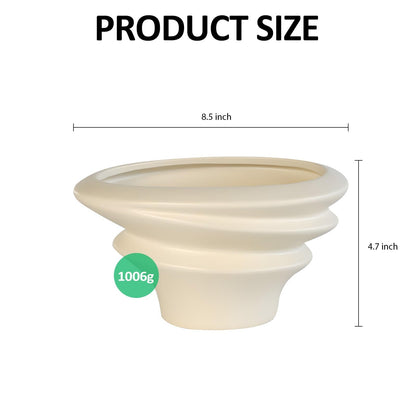 OXART 8.5 inch Ceramic Plant Pot, Plant Pots for Indoor Plants with Drainage, Outdoor Flower Pots Home Office Decorative Planters Pot for Succulent, Snake Plant and Pothos, Yellow