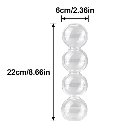 LKXHarleya Aesthetic Ball Aesthetic Decorative Vase, Glass Bubble Vases Ball Bud Vase for Centerpieces, Flower Arrangement, 2.36 x 8.66 Inch, Clear