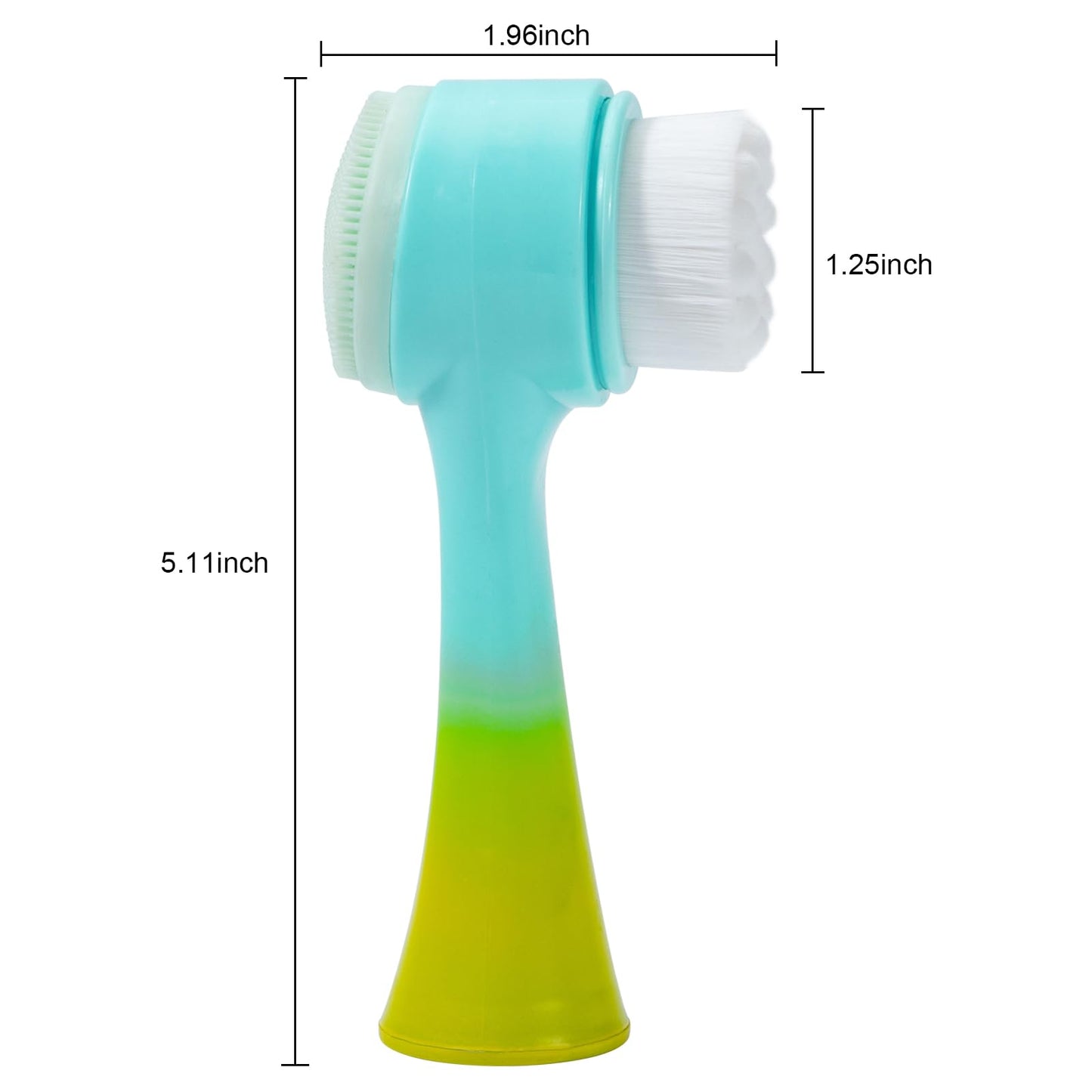 Face Brush 2 in 1, Facial Cleansing Exfoliating Scrubber Brush, Silicone Double Side Manual Face Wash Scrub Brush with Soft Bamboo Charcoal Fiber for Deep Pore Cleansing, Massaging, Skin Care