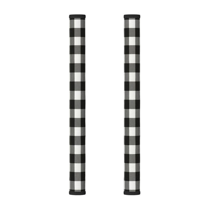 Non Slip Refrigerator Handle Covers 2pcs ,Neoprene Refrigerator Door Handle Covers For Fridge, Oven, Dishwasher & Microwave, Decorative Kitchen Appliance Handle Covers,Black And White Buffalo Plaid