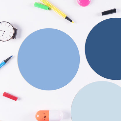 Lincia 24 Pack Colorful Dry Erase Dots Circles Spots for Classroom Table 10.5 Inch Removable Vinyl Desktop Stickers Spots Wall Decals for 100th Day of School Teacher Students Home (Blue Colors)