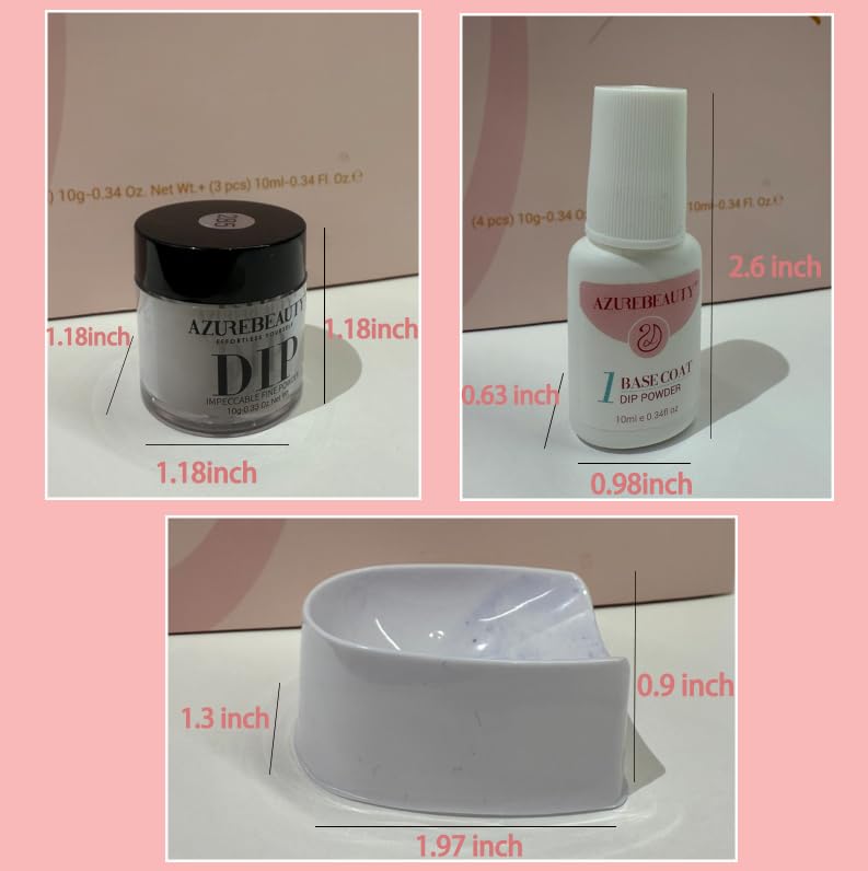 AZUREBEAUTY Dip Powder Nail Kit Starter, All Season Skin Tone Nude Brown 4 Colors Acrylic Dip Powder Liquid Set with Base/Top Coat Activator for French Nail Art Manicure DIY Salon Gifts