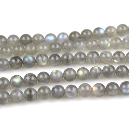 MJDCB Natural Round Stone Beads 4mm Labradorite Loose Gemstone Beads for Jewelry Making Bracelet Necklace 85pcs