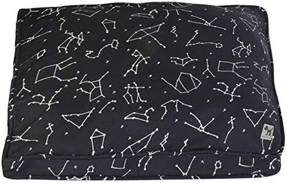 Molly Mutt Sheepy Wool-Filled Crate Pad, GOTS-Certified 100% Organic Cotton Canvas Cover with Soft 100% Natural Wool Insert, Ideal for Dog Bed or Kennel, Rocketman, 24" x 18" x 2.5"