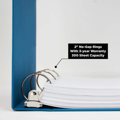 Carstens 2-Inch Heavy Duty 3-Ring Binder - Side Opening, Pool Blue, Durable Plastic, Precision No-Gap Rings, Waterproof Covers, No Pockets, Holds 300 US Letter Sheets, BPA-Free, Made in USA (5828-3R)