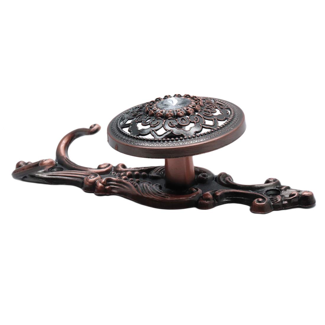Xiaoyztan Curtain Holdbacks,Antique Metal Red Bronze Curtain Holdbacks Elegant Vintage Drapery Tiebacks Holdback Clothes Hanger,Pack of 2