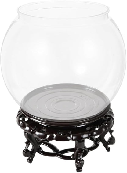 DECHOUS Round Fish Bowl with Stand, 2 Gallon Fish Tank Decor Tabletop Small Fish Bowl Hydroponic Vase Planter Aquarium Desktop Fish Tank for Betta Fish/Goldfish, Plastic Material