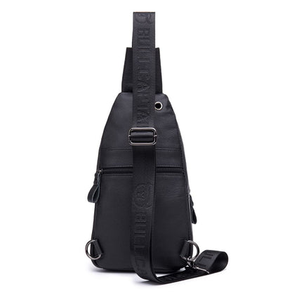 KPYWZER Vintage Leather Sling Bag Bags for Men Women Backpack Shoulder Messenger Crossbody Outdoor Travel Hiking Camping Tactical Chest Pack Daypack Black