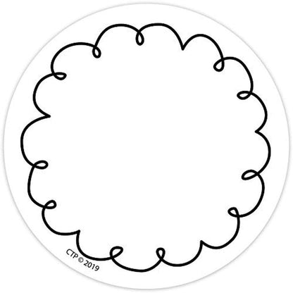 Creative Teaching Press Loop-de-Loop 3" Designer Cut-Outs (8769), White, Black
