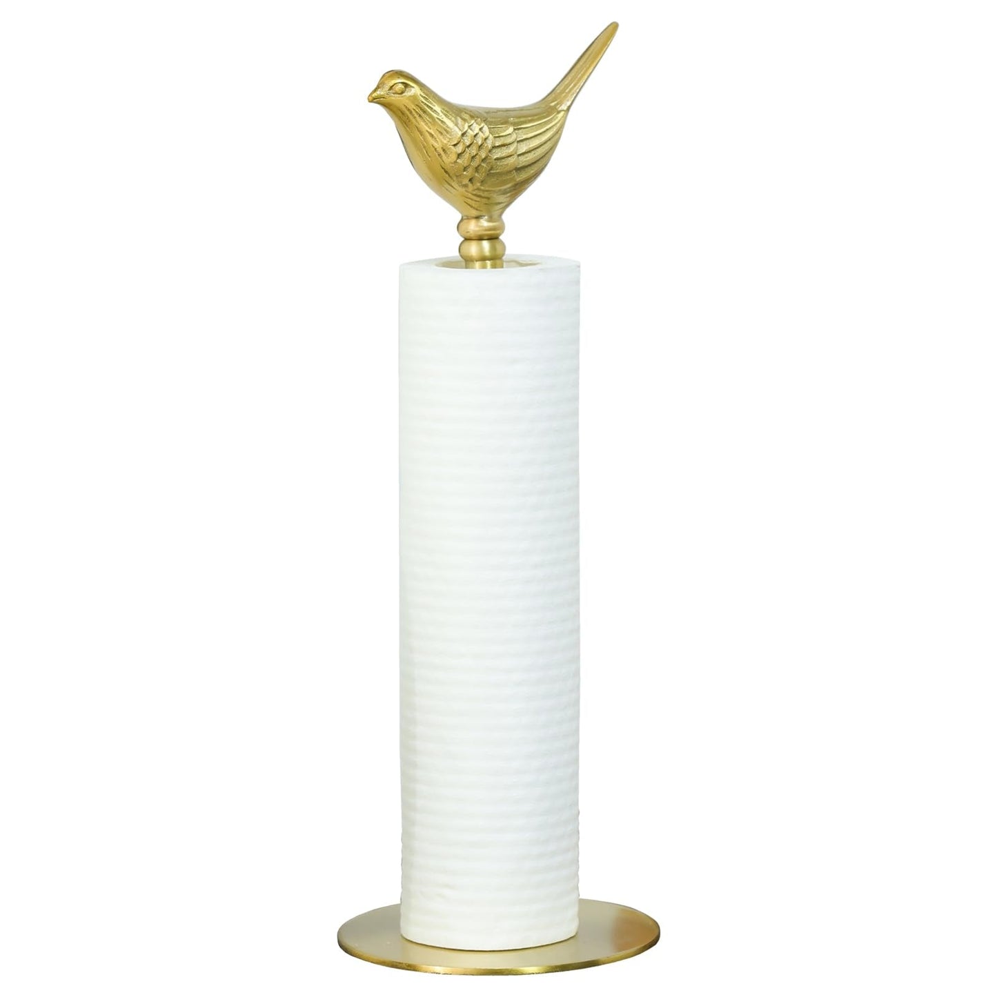 Luxurious Gold Paper Towel Holder Countertop, Brass Paper Towel Holder for Kitchen, Unique Gold Bird Decor - Sturdy, Durable, and Elegant Home Decor for Kitchen