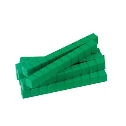 hand2mind Green Foam Base Ten Blocks, Rods Set, Place Value Blocks, Counting Cubes for Kids Math, Base 10 Math Manipulatives for Kids, Kindergarten Homeschool Supplies (Set of 50)
