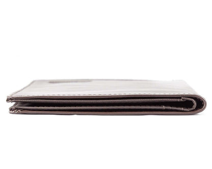Big Skinny Men's Hipster Leather Bi-Fold Slim Wallet, Holds Up to 40 Cards, Brown