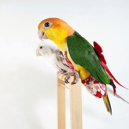 Bird Flight Suits Diapers, Parrot Flight Suits Diapers for Monk Parakeets, Cockatiels Flight Suits, Parrot Clothes, Bird Training Nappy Suit Liners Clothes (Small,Red-C)