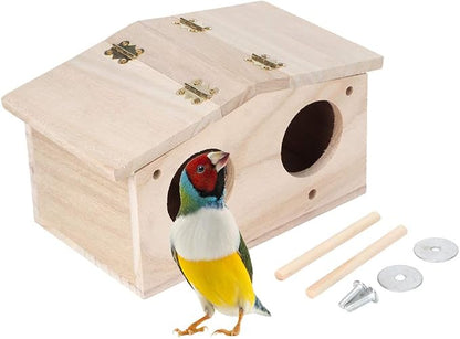 Wooden Pet Bird Nests House Breeding Box Cage Birdhouse Accessories for Parrots Swallows