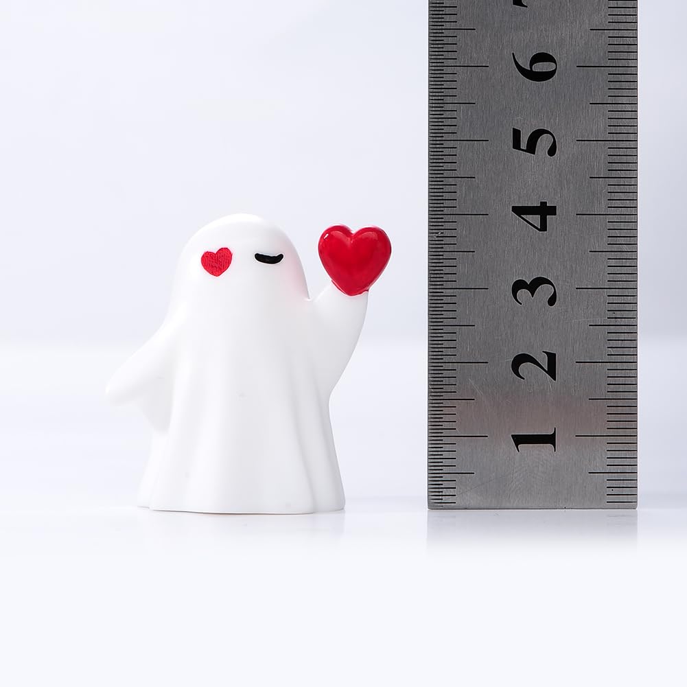 jaming 4PCS Ghost Halloween Desk Decor Mini Figurines,Adorably Spooky Pumpkin Ghosts Home Tabletop Shelf Decorations,Display Statues Party Favors Gift