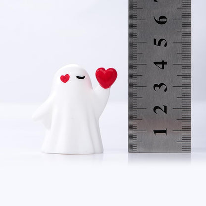 jaming 4PCS Ghost Halloween Desk Decor Mini Figurines,Adorably Spooky Pumpkin Ghosts Home Tabletop Shelf Decorations,Display Statues Party Favors Gift