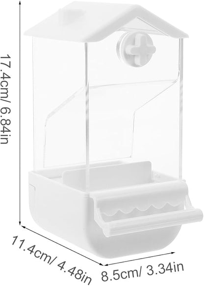 MERRYHAPY No Mess Automatic Bird Feeder with Large Capacity Plastic Parrot Food Dispenser for Outdoor Use, Window Mount Pigeon Feeder Suitable for Wild Birds and Pet Parrots