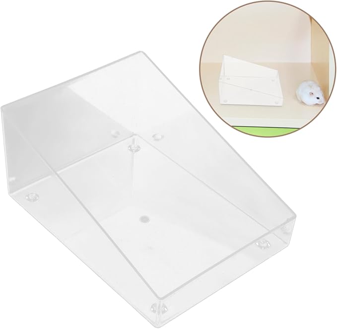 Happyyami Hamster Bathroom Chinchilla Dust Bath Small Animal Acrylic Bath Box Easy Cle