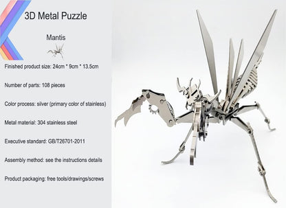 3D Metal Model Kits, Mechanical Spider King 3D Metal Puzzle,DIY Steel Warcraft Collection Animal Brain Teasers Simple 3D Puzzles Home Decor Art Craft Gifts Toys for Adult