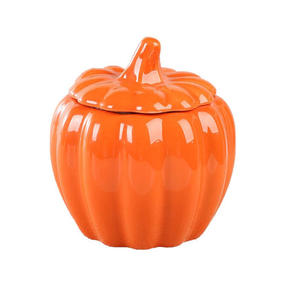 WAIT FLY Pumpkin Airtight Ceramic Tea Canister Food Storage Jar-Orange-7 OZ
