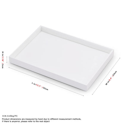 Oirlv Premium White Leather Stackable Jewelry Tray Flat Jewelry Organizer Tray for Jewelry Accessory Trade showcase