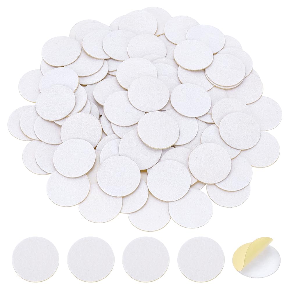 PH PandaHall 200pcs White Felt Circles 1.5 Inch Round Self-Adhesive Felt Pads Craft Stickers for Sewing Handcraft DIY Crafts Halloween Ghost Eyes Home Decor Christmas Ornaments
