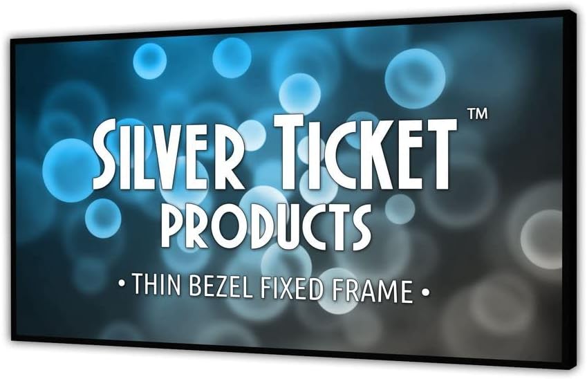 Silver Ticket Products S7 Series 6 Piece Thin Bezel Home Theater Fixed Frame 4K/8K Ultra HD, HDTV, HDR & Active 3D Projection Screen, 16:9 Format, 128" Diagonal, Grey Material S7-169128-G