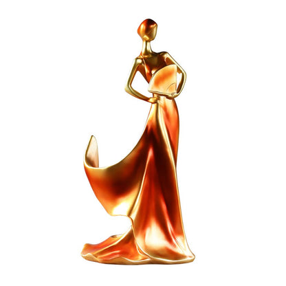 Artpaul Wine Bottle Holder Beauty Lady Statue Wine Bottle Stand Lady Wine Rack Decoration Wine Cork Holder Decor Wine Decor for Kitchen Bar (Red)