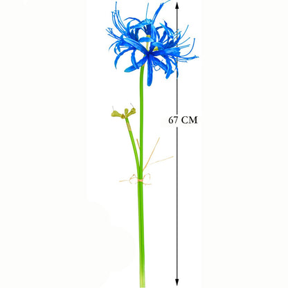 Qingriver 6 Sets 67 CM Lycoris Radiata Artificial Spider Lily Flowers Stonegarlic Clusteramaryllis for Home Garden Wedding Party Decor (Pure White)