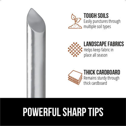 GORILLA GRIP Premium Landscape Staples 50 Pack 6 Inch, Heavy Duty 11 Gauge Galvanized Steel Garden Stakes, Sharp Rust Resistant Landscaping Pins, Lawn Anchors for Weed Barrier Fabric, Sod, Irrigation