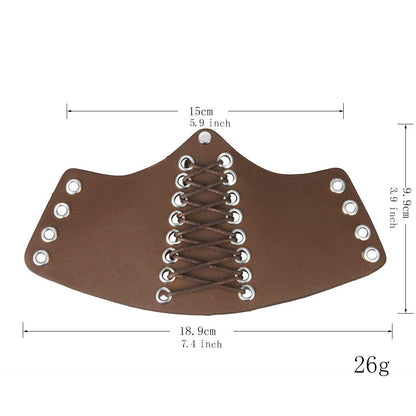 TASBERN Leather Cuff Archery Protective Arm Guards Bracers Medieval Armor Vikings Gauntlet Wristband for Men Women (2pcs Pack)