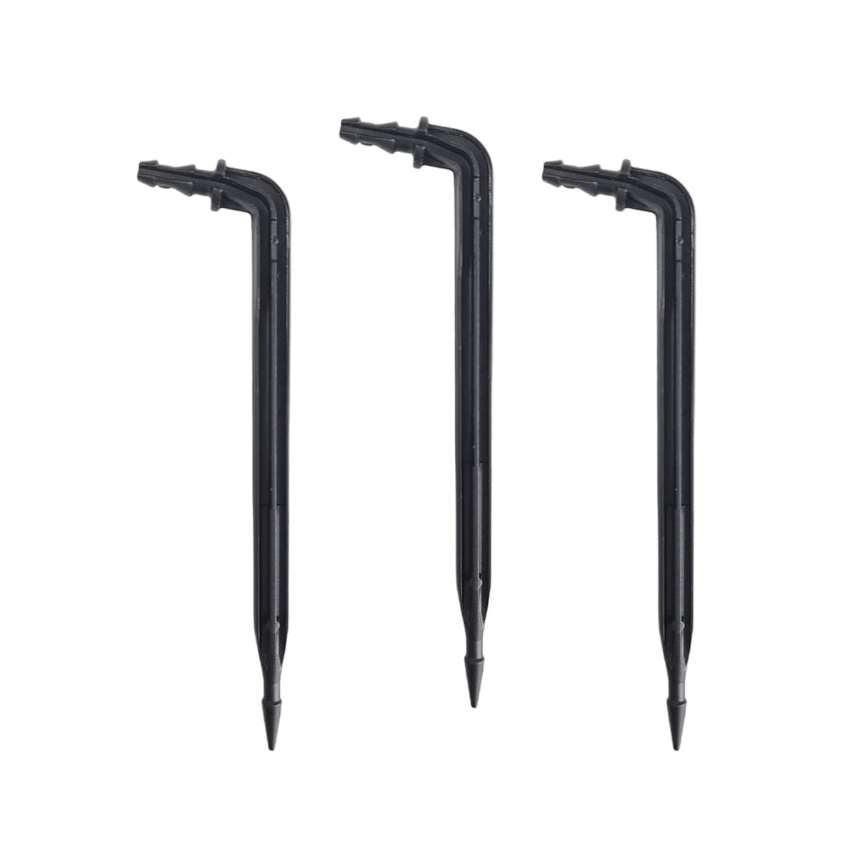 100-Pack 6" Inch Angled Drip Emitter Stake, (FITS 1/4" & 1/8" TUBING) for Precise Watering & Irrigation, Greenhouse, Container Gardening, Home Garden